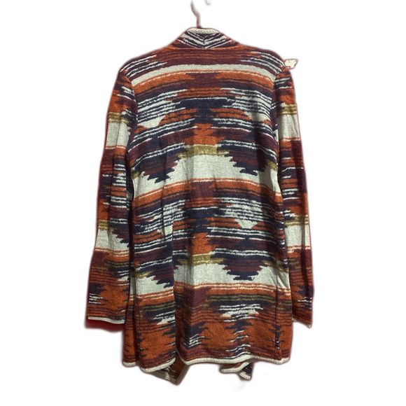 Lucky Brand Aztec Open Front Drape Cardigan Sweater Multicolor Women's Large - Picture 3 of 7